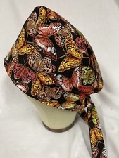 Men/Women Surgical Scrub Cap Lined Butterflies Very Colorful 100 Cotton