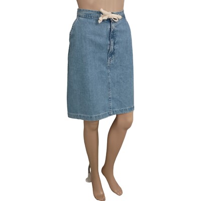 A Line Denim Skirt 80 Denim Skirt Sz L 12 A Line Cotton Vtg 80s Knee