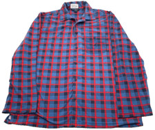 Nautica Sleepwear Mens Large Long Sleeve Button Up Check Pajama Top 3734