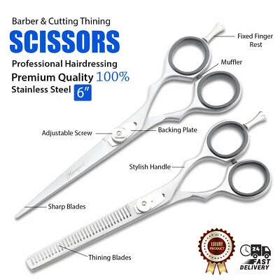HARYALI LONDON Forbici da parrucchiere super taglio capelli con forbici diradamento forbici da barbiere salone 6"