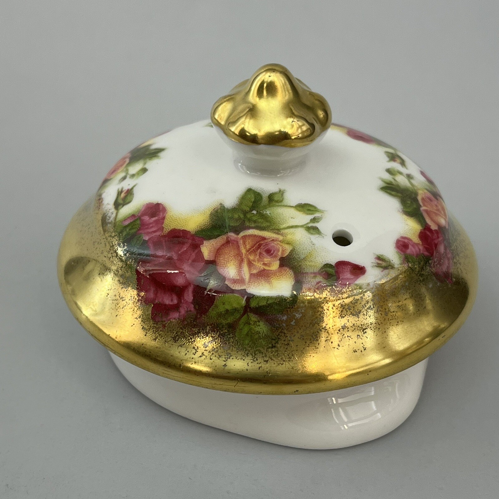 Royal Chelsea Golden Rose Teapot Lid Only Bone China Teapot England