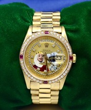 Uomo Rolex Day-Date Orologio Ref.1807 18K Oro Giallo con Diamanti, Rubini