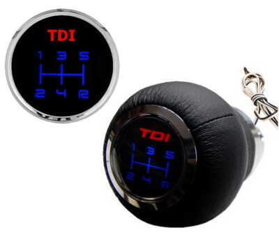 Schaltknauf mit roter LED-Beleuchtung shift gear knob  leather vw golf passat