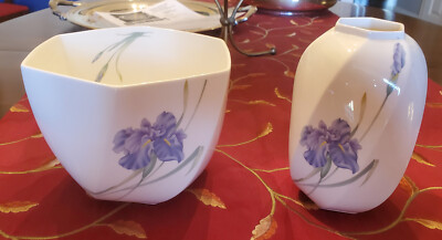 Christopher Stuart 2 Piece Set 5 1/2'' High Vase & 5 1/2'' Bowl Beautiful No Chips