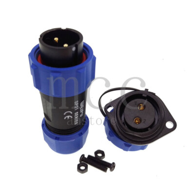 WEIPU IP68 SP21 2pin Waterproof Connector Panel Mount Aviation Plug & Socket 30A