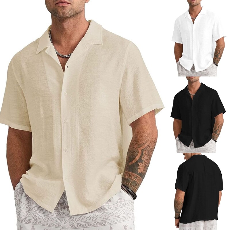 Men's Casual See-Through Short Sleeve Button Down Shirt - Summer Party & Streetwear Top