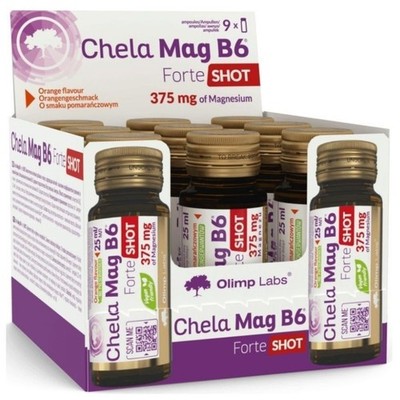Olimp Chela-Mag B6 Forte Schuss (Orangengeschmack), 9 Einheiten