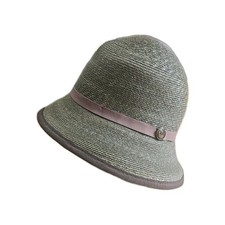 Top Level Vintage 80s Cloche Hat Green Linen Damask w/Flowers Victorian Revival Green Felted Cloche Hat With Flower, 1920s Flapper Style - Etsy main image 4