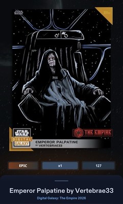 Emperor Palpatine - Orange 250cc Epic Star Wars Card Trader Galaxy The Empire