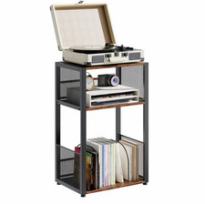 3 Tier End Table, Record Player Stand, Turntable Stand for Vinyl Records Shelf
