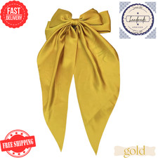 Christmas Sale Long Satin Hair Bow for Stylish Hairstyles and Everyday Use GOLD