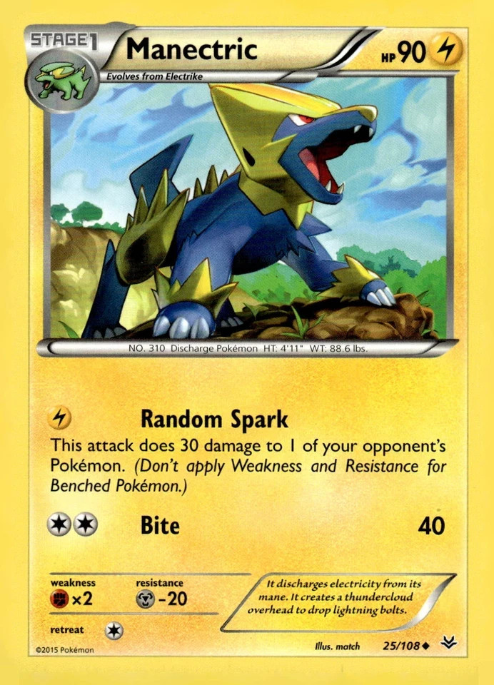 Manectric 25/108 Uncommon - Pokemon XY Roaring Skies Card
