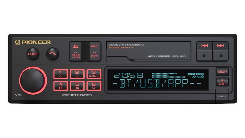 Pioneer SXT-C10PS 1-DIN Classic Car Radio In Retro Design DAB+ USB Bluetooth