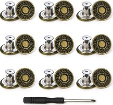 Jeans Buttons Replacement 17MM with Tool Instant No Sew Buttons for Pants New