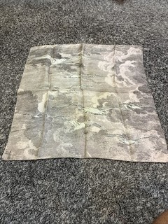 VINTAGE MADE in ITALY 100% SILK SCARF 19" SQUARE PALE PINK BLACK w/FLYING BIRDS