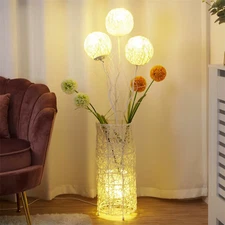 LUVODI Modern Decorative Floor Lamp LED Rattan Standing Lights with Creative Des