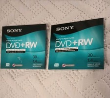 2 X Sony Handycam DVD RW 30min 1.4GB Rewritable Discs AccuCORE DPW30R2H