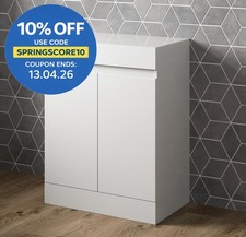 600mm Bathroom Countertop Vanity Door Unit Floor Standing Soft Close White Gloss