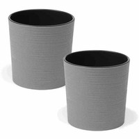 Pflanzgefäß PflanzküBel Blumentopf Blumengefäß KüBel Locon 2Er-Set 25 Cm Grau