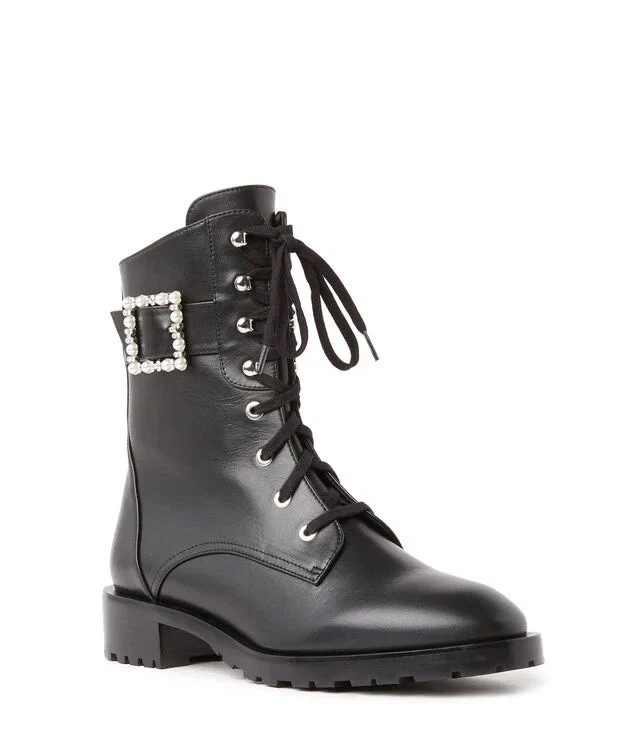Stuart Weitzman Pearl Buckle Bootie Black Leather Size 36 –New, Sold Out, £650 - Image 3 of 4