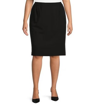 Calvin Klein Straight Fit Suit Skirt Women's Plus Size 16W Blue Lined Office