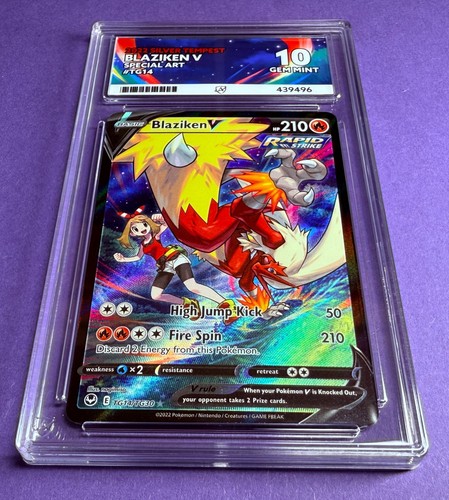 POKEMON TCG BLAZIKEN V TG14/TG30 SPECIAL ART AUS SILVER TEMPEST ACE GEM MINT 10