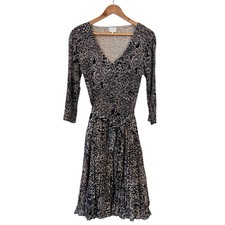 EAST Dress Size UK 12 Floral Fit & Flare Pleated Skirt Stretchy Tie Waist Boho