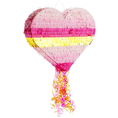 Sparkle And Bash Pull String Pinata - 16 X 13 X 3 In Pink Gold Ombre - Heart