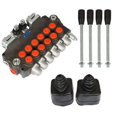 6 Spool Hydraulic Backhoe Directional Control Valve  2 Joysticks 21 GPM