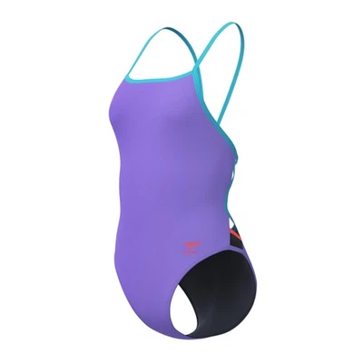 SPORTYSWIM Speedo Solid Tri Back One Piece Swimsuit - Purple