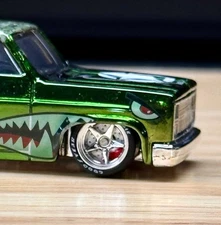 NEW Chrome 1/64 Scale Single Alloy Wheel Rubber Tires For Hot Whz 83 Silverado