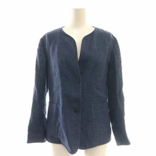 Used Max Mara weekend line linen jacket 38 navy DO OS ladies Vector second hand