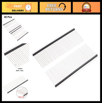 uxcell 30Pcs 2.54mm Pitch 40-Pin 35mm Length Single Row Straight Connector Pin H