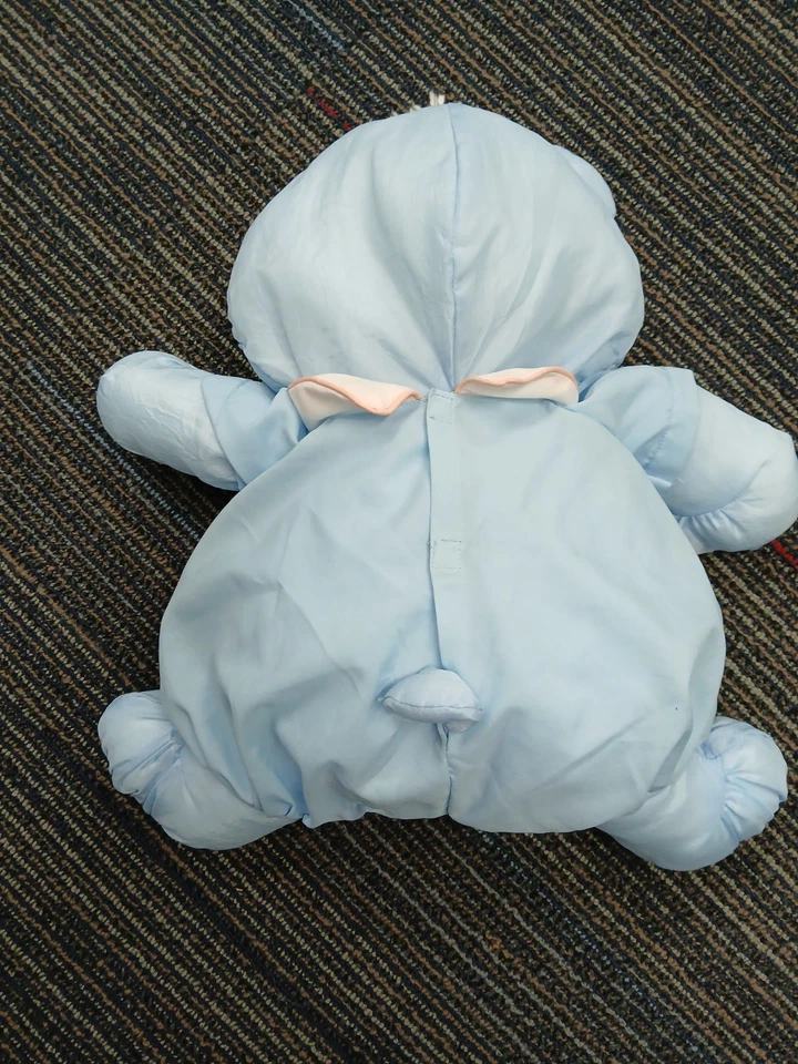 复古 Puffalump Blue Bear Fisher Price 毛绒玩具 1986 年连身裤 — 第 3/4 张图片