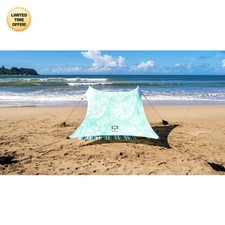 Portable Beach Tent Sun Shelter UPF 50 7x7 ft Mint Tie Dye Lightweight