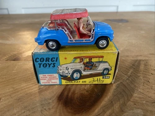 Corgi 240 Ghia Fiat 600 Jolly In Original Box -Vintage Original 1960s #407