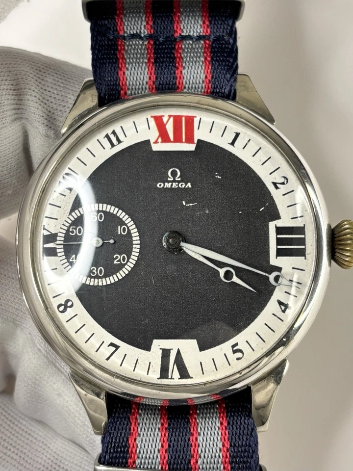 OMEGA Silver 800 Marriage Watch Vintage 1930’s Men’s Black White - 40.6L.T2.15P - Image 2 of 4