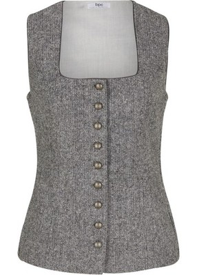 Trachten-Weste mit Wollanteil Gr. 38-56 Anthrazit Damen Mieder Fest Jacke Neu