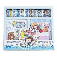 ZDOLAKIDS Kawaii Washi Masking Tape Sticker Memo Pad Set 10 Rolls Tapes, 10 ...