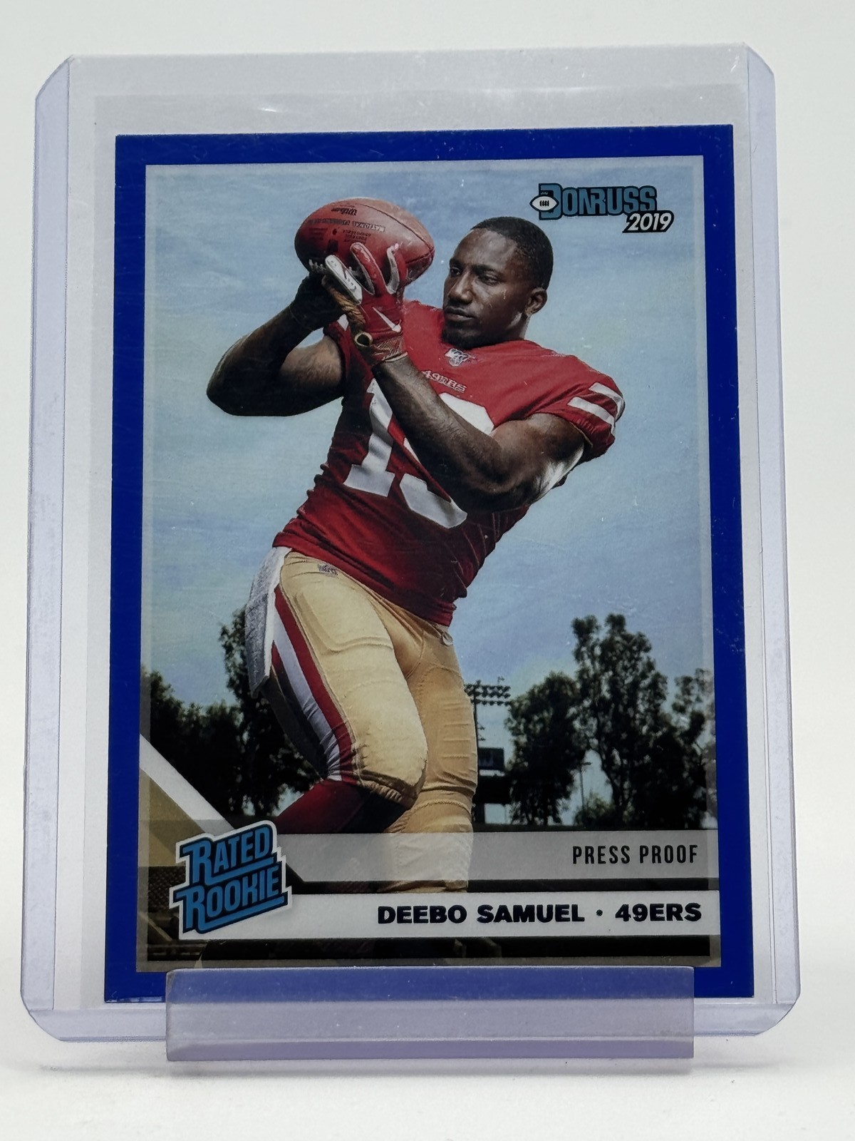 DEEBO SAMUEL 2019 DONRUSS RATED ROOKIE BLUE PRESS PROOF #317 49ERS Q6996