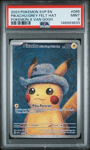 Pokemon Pikachu with Grey Felt Hat Van Gogh 85 Scarlet & Violet Promo PSA 9