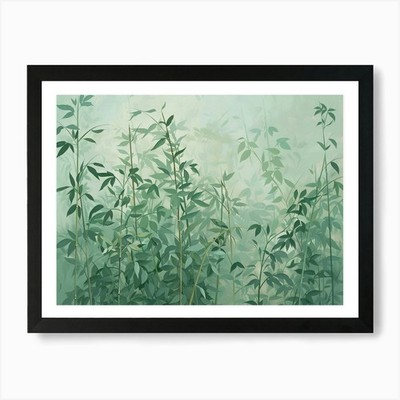 Bambuswald (1) Kunstdruck gerahmt Wandbild Poster Leinwanddruck Bild