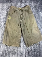 Vintage JNCO Shorts Mens 30x30 Olive Retro Raw Hem Easy Wide Leg 15" Inseam