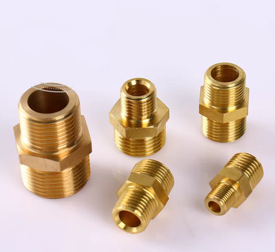 Messing Gewindefitting 1/8''-5/8'' , M5-M24 Doppelnippel Verschra BSP zu Metrik