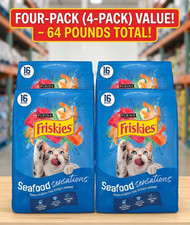 (4-Pack) Friskies® Seafood Sensations Adult Cat Dry Food - Seafood 16 lb 0.94 per pound