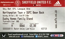 Northampton Town v Sheffield United 08/04/17 Beam Back Ticket