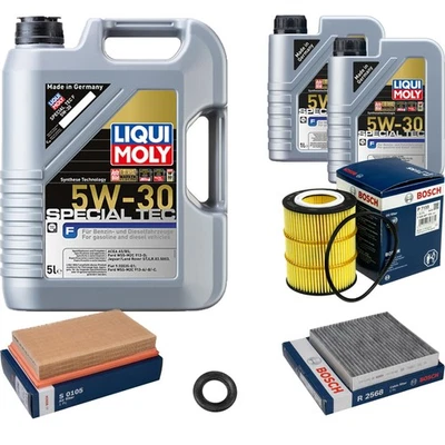 BOSCH, LIQUI MOLY BOSCH Inspektionspaket 7 L Liqui Moly Special Tec F 5W-30 für Jaguar XF _J05_