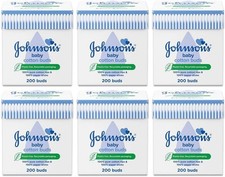 Image of Johnson's Cotton Buds (200 Buds) - Pack of 6