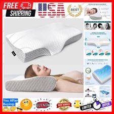 Contour Memory Foam Pillow for Neck Pain Relief, Adjustable Ergonomic Cervica...