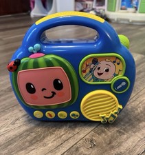 CoComelon Battery Operated Musical Toy Radio Boombox w/ Microphone Blue